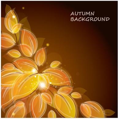 autumn background template dark twinkling decor blurred leaves