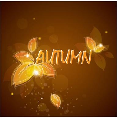 autumn background template dark sparkling blurred leaves decor