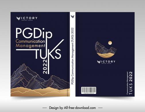 pgdip communication management tuks 2022 book cover template 3d mountain moon outline