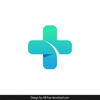 pharmacy cross logo template flat elegant modern symmetric geometric design 