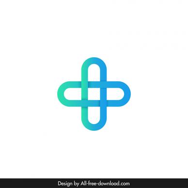 pharmacy cross logotype modern symmetric geometry decor