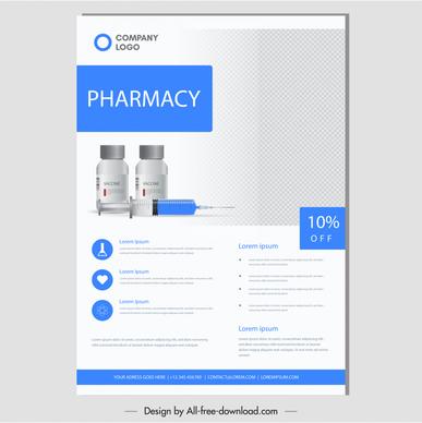 pharmacy flyer sale template vaccine elements sketch modern design