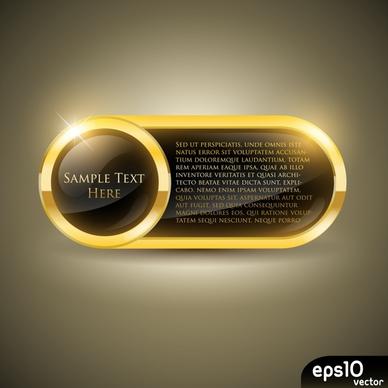 decorative text box template sparkling golden rounded frame