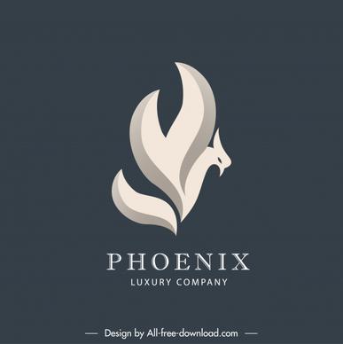 phoenix logotype abstract design swirled sketch