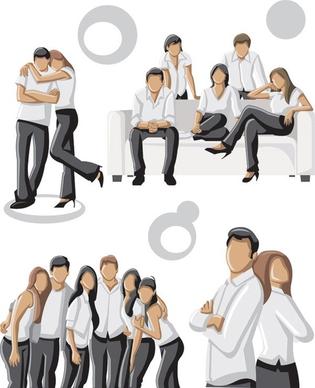photo of young men and women vector 3