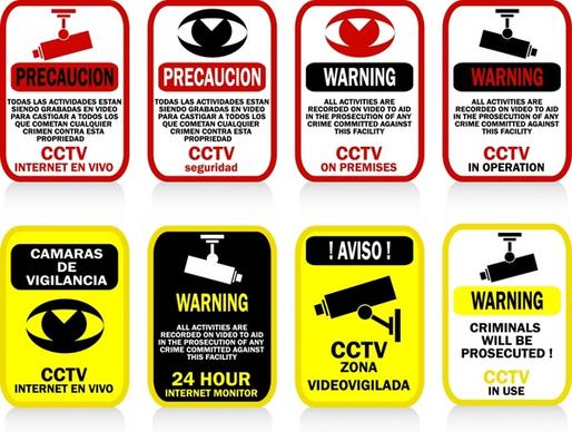 warning banners camera eye sketch