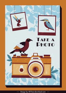 photography background retro design bird camera decor