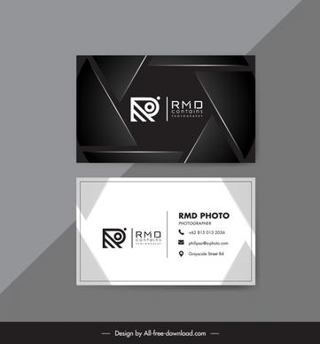 photography business card template elegant contrast geometry