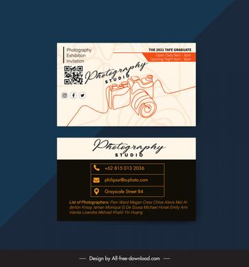 photography business card template handdrawn blurred camera