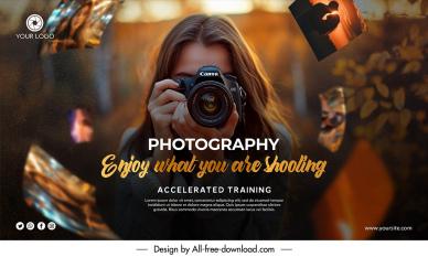 photography training banner template elegant dark