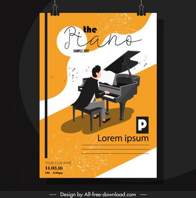 piano festive poster pianist icon colorful classical design