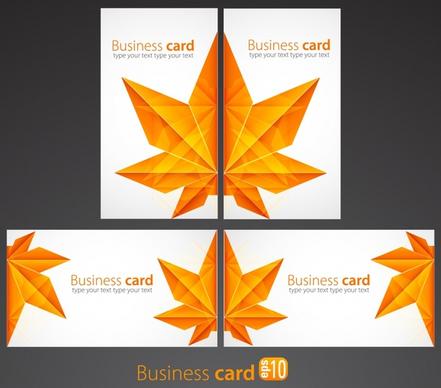 business card cover templates elegant leaf shape decor