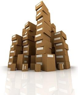 piled cardboard boxes picture