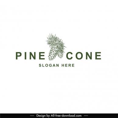 pine cone logo template elegant classical horizontal design
