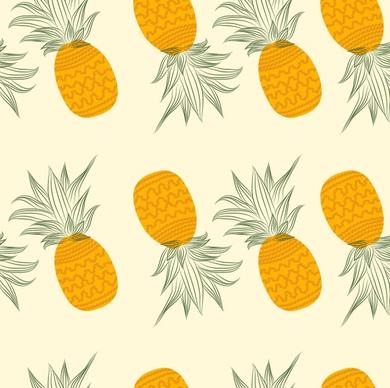 pineapple background yellow icons repeating decoration