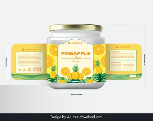 pineapple jam packaging template elegant modern realistic