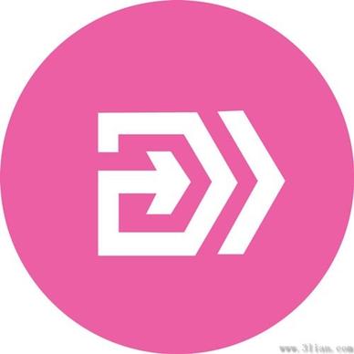 pink arrows icons vector