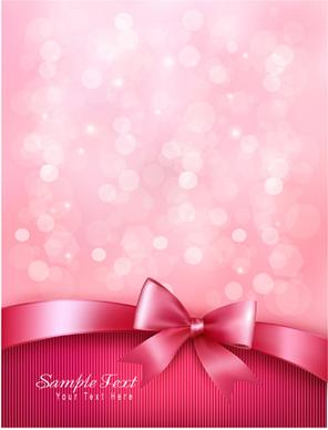pink background with bow vector