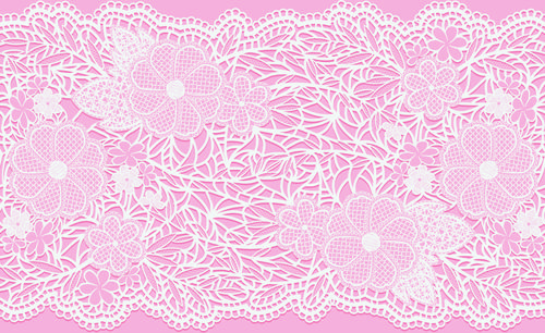 pink background with white lace vector