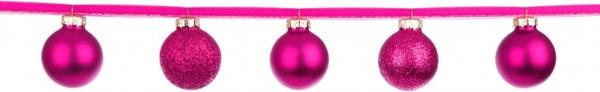 pink baubles on a ribbon