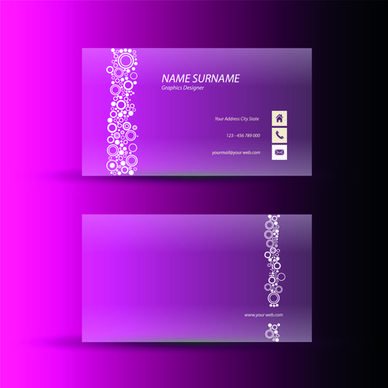 pink business cards template design vector