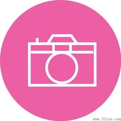 pink camera icon vector
