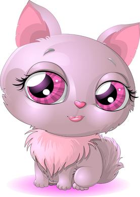 pink cat girl vector