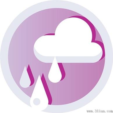 pink clouds rain icons vector