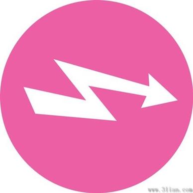 pink curved arrow icon vector