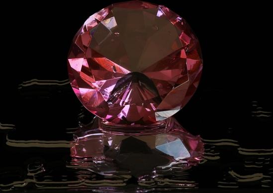 pink diamond round cut gem stone