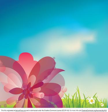 pink flower vector background