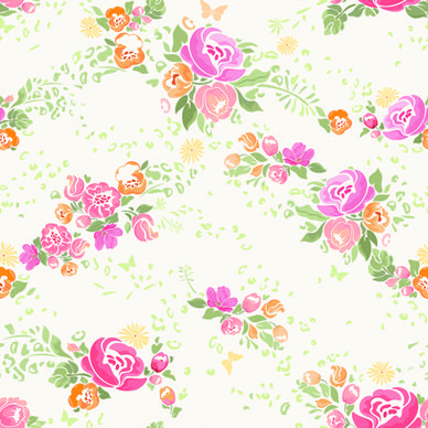 pink flower vector seamless pattern
