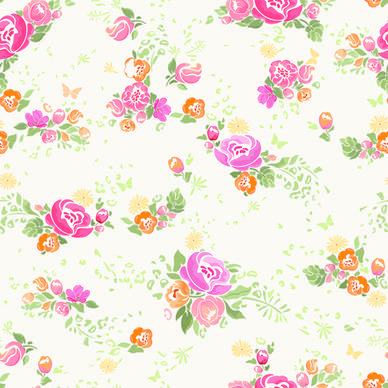 pink flower vector seamless pattern