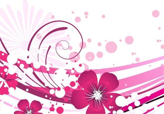 Pink Flower with Abstract Background Vector Graphic