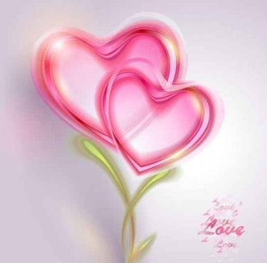 pink heart valentine card shiny vectors