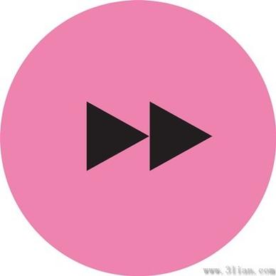 pink player fast forward icon vector