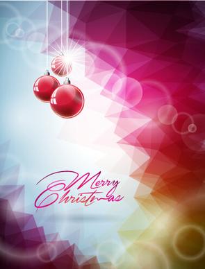 pink red christmas baubles with background vector