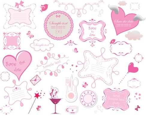 pink romantic elements vector