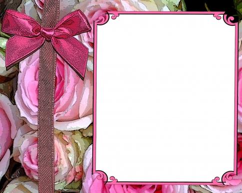 pink rose invitation