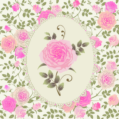 pink rose pattern background vector