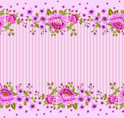 pink roses frame background vector