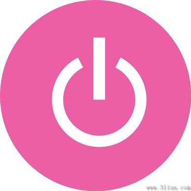 pink shutdown icon vector