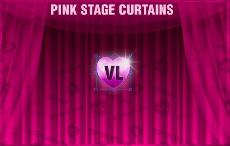 pink stage curtains