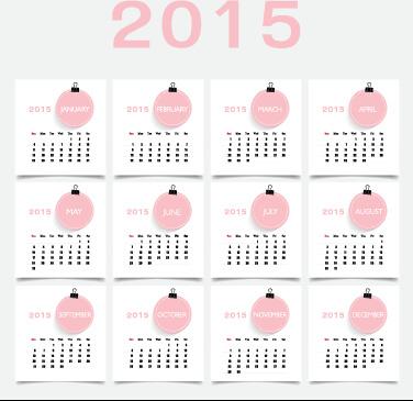 pink style15 calendar design vector