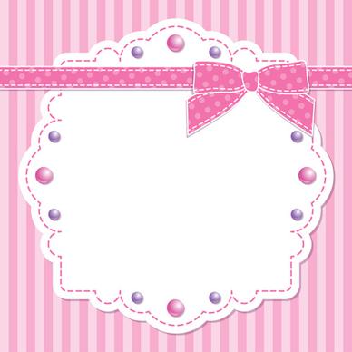 pink style kid card designs vector