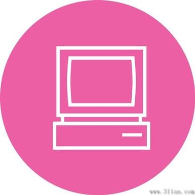 pink tv icon vector