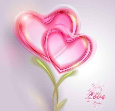 Pink Valentine card Vector Background