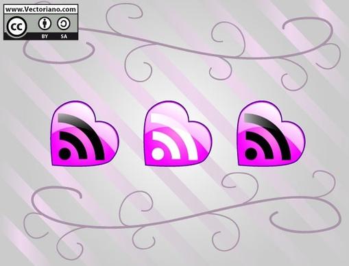  Pink Vector RSS Icons