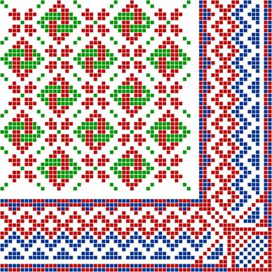 traditional pattern design elements colorful symmetric pixel decor