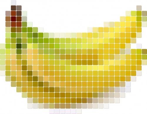 banana background blurred pixel squares decor